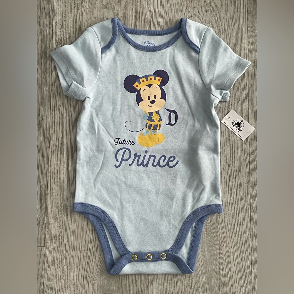 NEW‎ Walt Disney Blue Baby "Future Prince" Mickey Bodysuit Size 18-24 Month